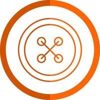 Cloth Button Line Orange Circle Icon vector