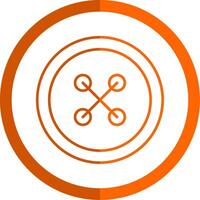 Cloth Button Line Orange Circle Icon vector