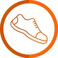 corriendo Zapatos línea naranja circulo icono vector