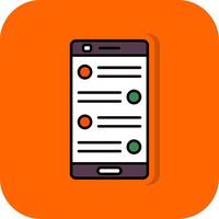 Chat Filled Orange background Icon vector