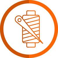 Thread Line Orange Circle Icon vector