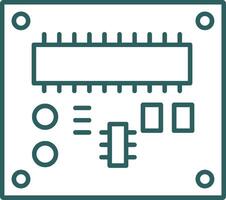 Pcb Board Line Gradient Round Corner Icon vector