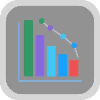 Decrease Flat Round Corner Icon vector