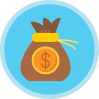 Money Bag Flat Multi Circle Icon vector