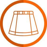 Skirt Line Orange Circle Icon vector