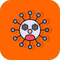 Social Network Filled Orange background Icon vector