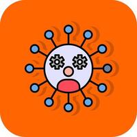 Social Network Filled Orange background Icon vector