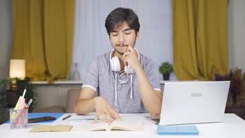 Male student who loves to read. video