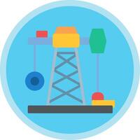 Oil Mining Flat Multi Circle Icon vector