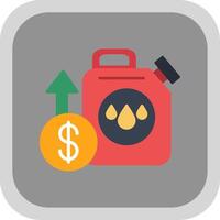 Oil Price Flat Round Corner Icon vector