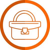 bolso línea naranja circulo icono vector