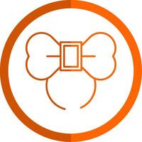 Diadem Line Orange Circle Icon vector