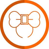 Diadem Line Orange Circle Icon vector