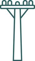 Pole Line Gradient Round Corner Icon vector