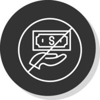 Stop Corruption Line Grey Circle Icon vector