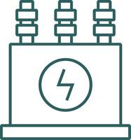 Power Transformer Line Gradient Round Corner Icon vector