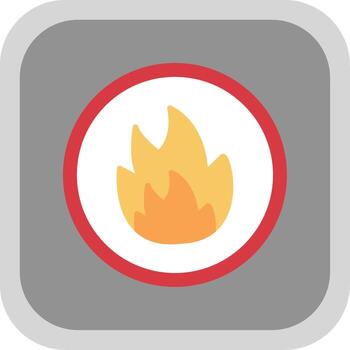 Fire Flat Round Corner Icon vector