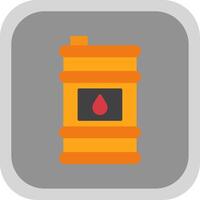 Oil Barrel Flat Round Corner Icon vector