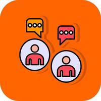 Instant Message Filled Orange background Icon vector