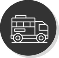 Land Transportation Line Grey Circle Icon vector