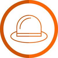 sombrero línea naranja circulo icono vector