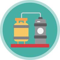 Processing Plant Flat Multi Circle Icon vector