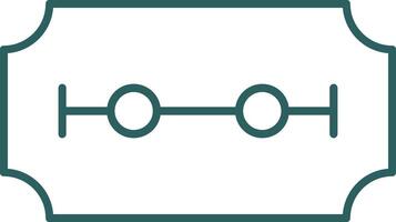 Razor Blade Line Gradient Round Corner Icon vector