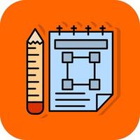 Sketchbook Filled Orange background Icon vector