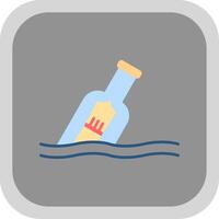 Message In A Bottle Flat Round Corner Icon vector