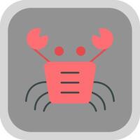 Crab Flat Round Corner Icon vector