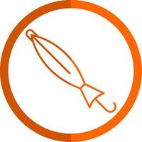 Closed Umbrella Line Orange Circle Icon vector