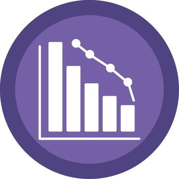 Decrease Glyph Multi Circle Icon vector