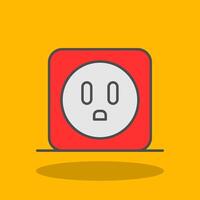 Power Socket Filled Shadow Icon vector