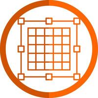 Grid Line Orange Circle Icon vector