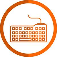 Keyboard Line Orange Circle Icon vector