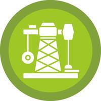 Oil Mining Glyph Multi Circle Icon vector