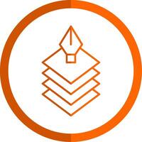 Layers Line Orange Circle Icon vector
