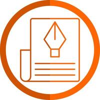 Document Line Orange Circle Icon vector