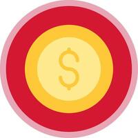 Coin Flat Multi Circle Icon vector