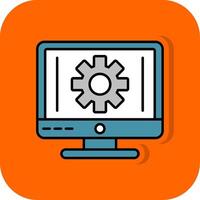 Tool Filled Orange background Icon vector