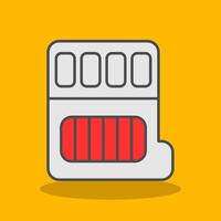 Memory Card Filled Shadow Icon vector