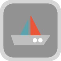 Boat Flat Round Corner Icon vector