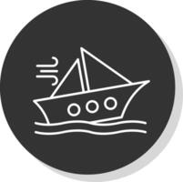 Shipwreck Line Grey Circle Icon vector