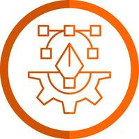Creative Process Line Orange Circle Icon vector
