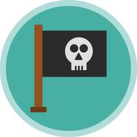 Pirate Flag Flat Multi Circle Icon vector