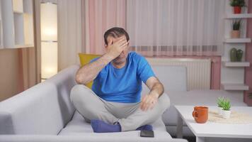 Man with Psychological Problems alone at home. video