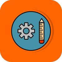 herramientas lleno naranja antecedentes icono vector