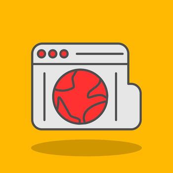 Browser Filled Shadow Icon vector