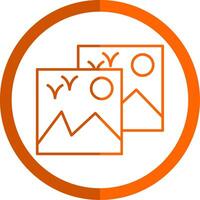 Images Line Orange Circle Icon vector