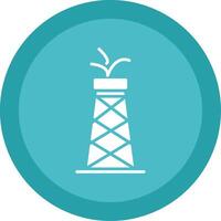 Oil Tower Glyph Multi Circle Icon vector